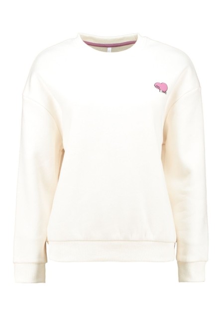 Sudadera blanca oversize con corazones rosas My Love | Bluwer