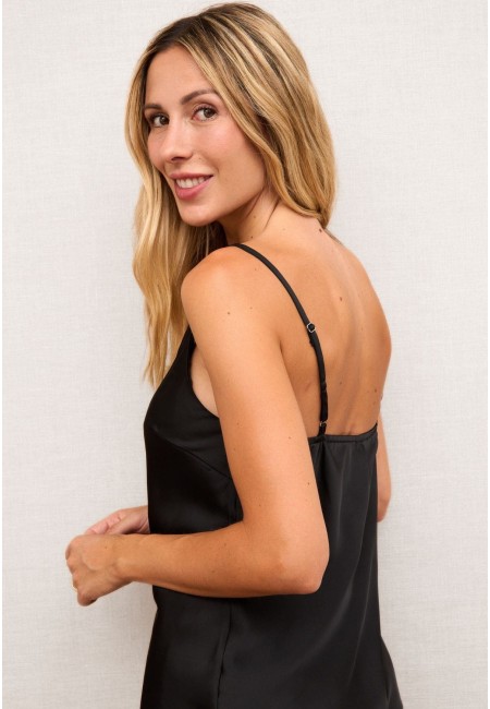 Top de gasa marrón chocolate mujer – tirantes regulables (S-L) 2