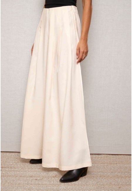 Pantalón palazzo blanco mujer elegante para trabajar | Bluwer