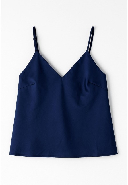 Top de gasa azul marino mujer – tirantes regulables (S-L) 2