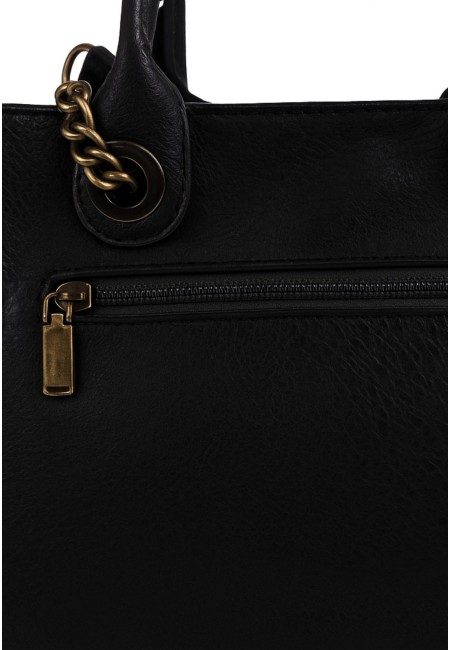 Bolso pequeño negro con cadena y tachuelas | Bluwer