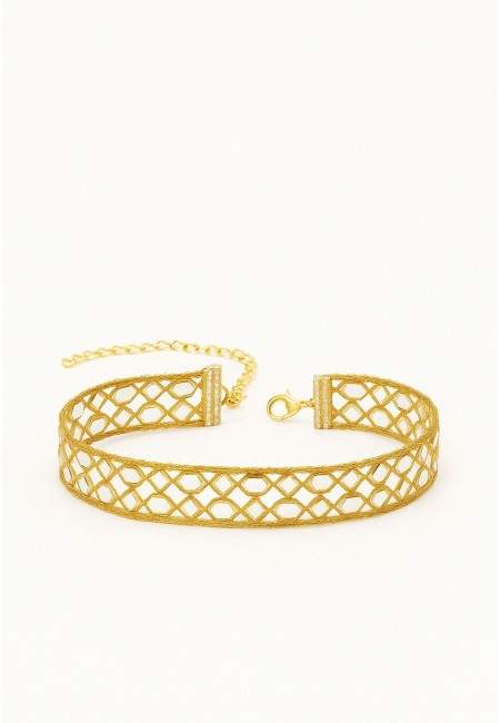 Choker artesanal dorado con cristales bordados | Bluwer 2