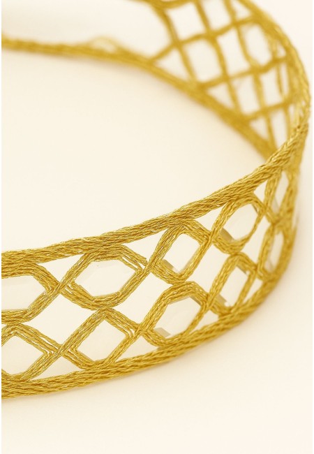 Choker artesanal dorado con cristales bordados | Bluwer