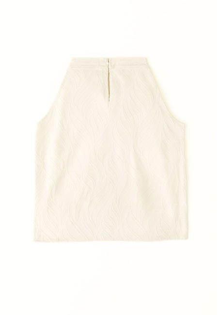Blusa halter blanco roto de mujer elegante | Bluwer