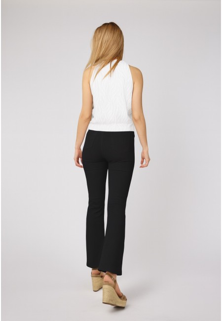 Blusa halter blanco roto de mujer elegante | Bluwer