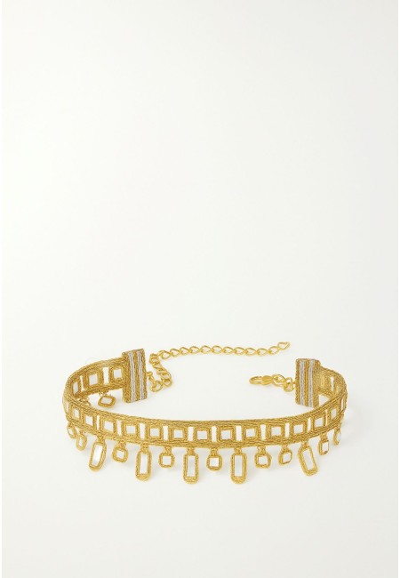 Choker dorado artesanal con espejitos | Bluwer 2