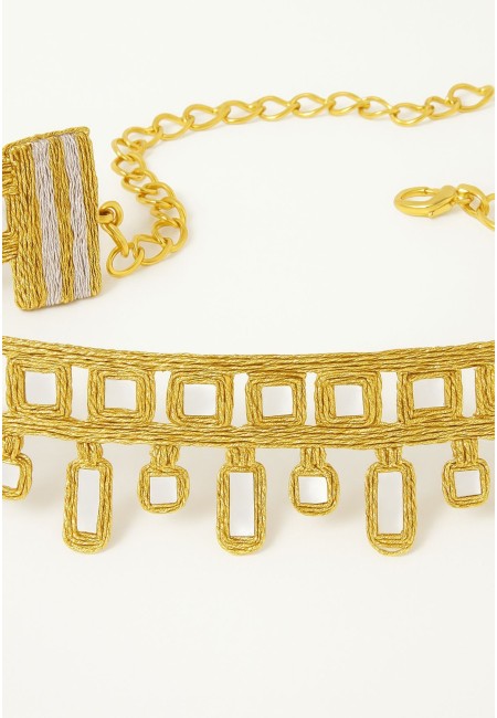 Choker dorado artesanal con espejitos | Bluwer