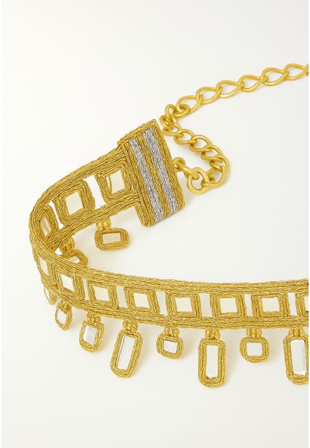Choker dorado artesanal con espejitos | Bluwer