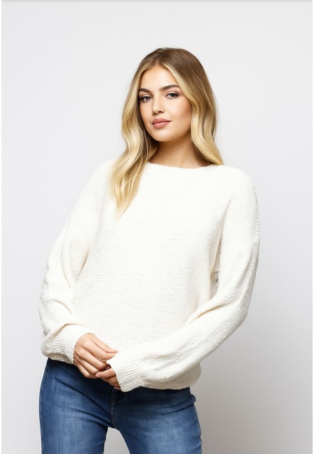 Jersey suave beige de punto textura esponjosa