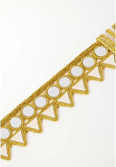 Choker dorado artesanal con triángulos y círculos | Bluwer