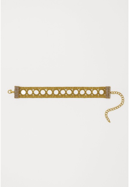 Choker dorado artesanal con espejos circulares | Bluwer