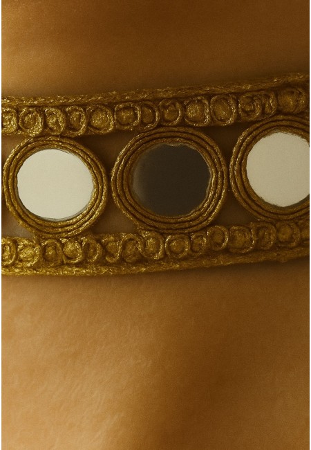 Choker dorado artesanal con espejos circulares | Bluwer