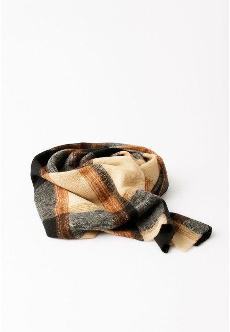 Bufanda cuadros tonos neutros suave y combinable | Bluwer
