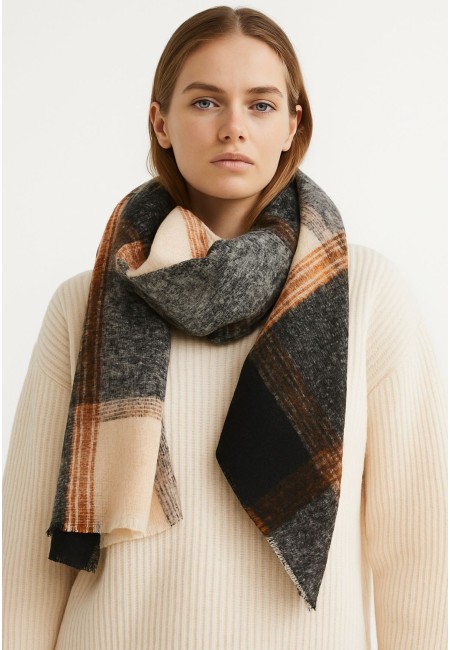 Bufanda a cuadros finita y suave