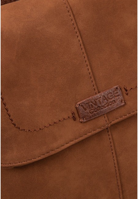 Mochila verde efecto ante con cremalleras laterales y solapa | Bluwer