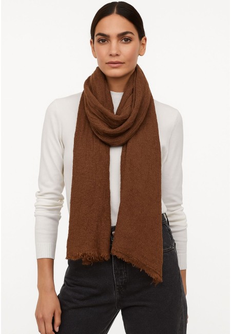 Pañuelo marrón chocolate mezcla lana