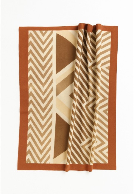 Bufanda geométrica tonos tierra cálida y elegante | Bluwer