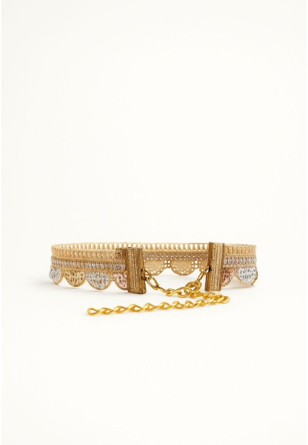 Choker dorado fino con ondas y lentejuelas multicolor | Bluwer