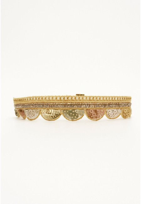 Choker dorado con lentejuelas multicolor