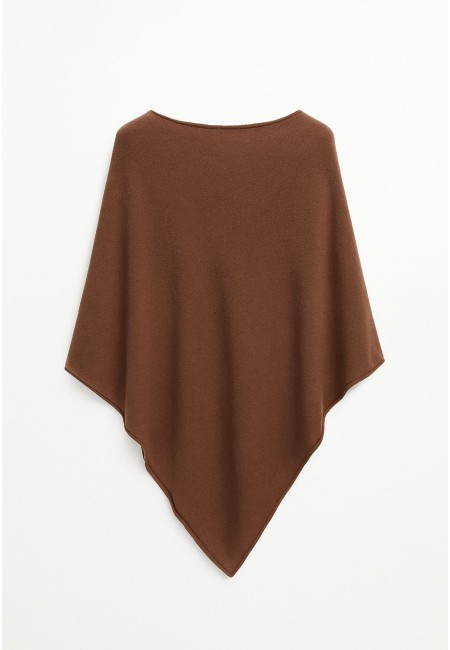 Poncho marrón chocolate de punto suave 2