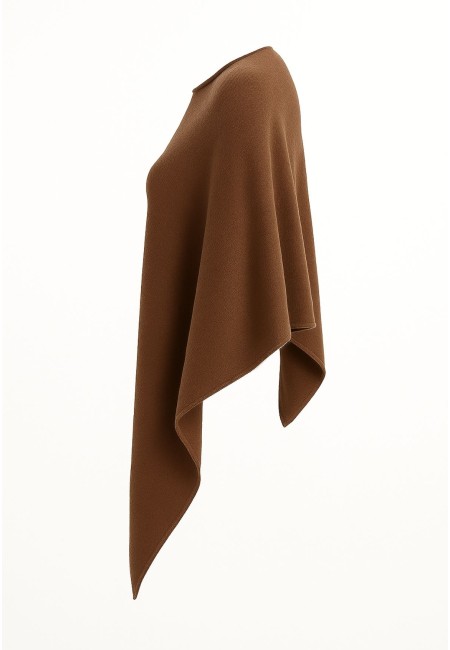 Poncho marrón chocolate de punto suave | Bluwer