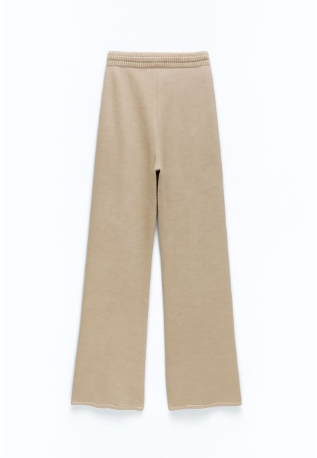 Pantalón de punto beige mujer | Bluwer