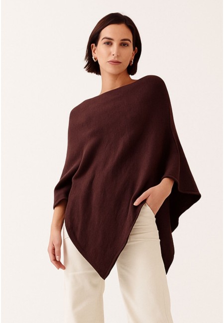 Capa marrón oscuro mujer | Punto suave y caída fluida | Bluwer