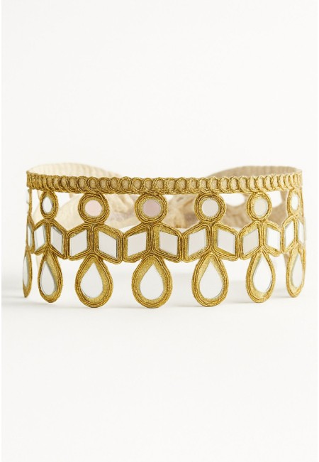 Choker dorado artesanal con espejos lágrima | Bluwer