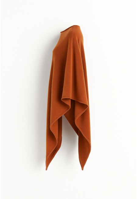 Capa de punto color caldera amplia y favorecedora | Bluwer