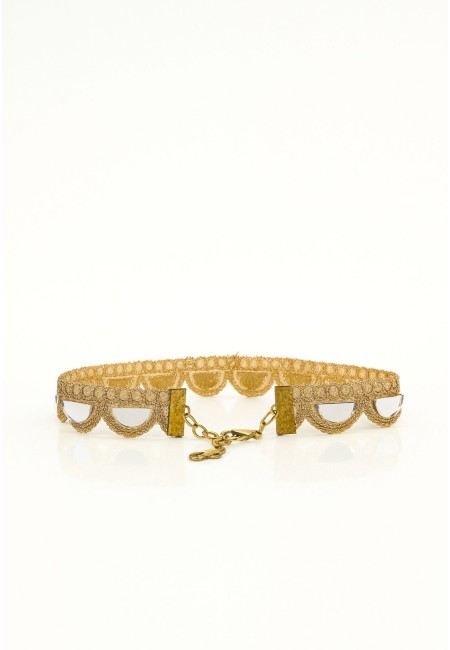 Choker dorado con espejitos finos y cadena ajustable | Bluwer