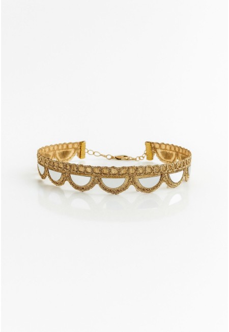 Choker dorado con espejitos finos y cadena ajustable | Bluwer