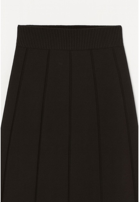 Falda de punto midi chocolate mujer | Bluwer