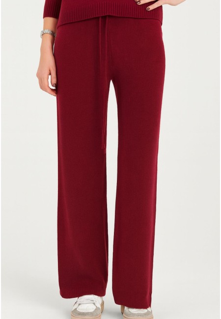Pantalón de punto vino mujer talla única cómodo | Bluwer