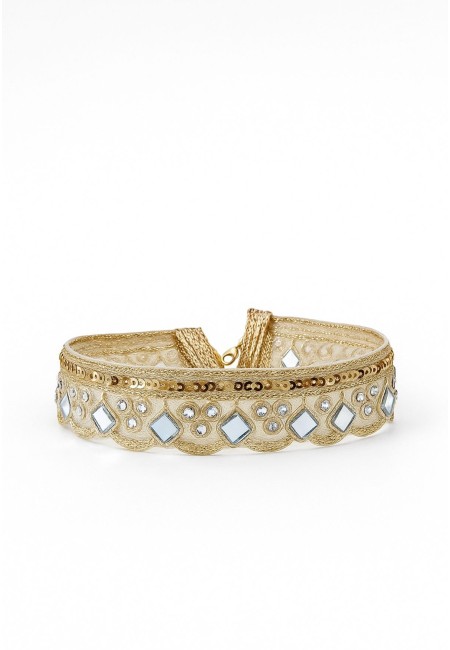 Choker geométrico dorado con espejos y cristales | Bluwer