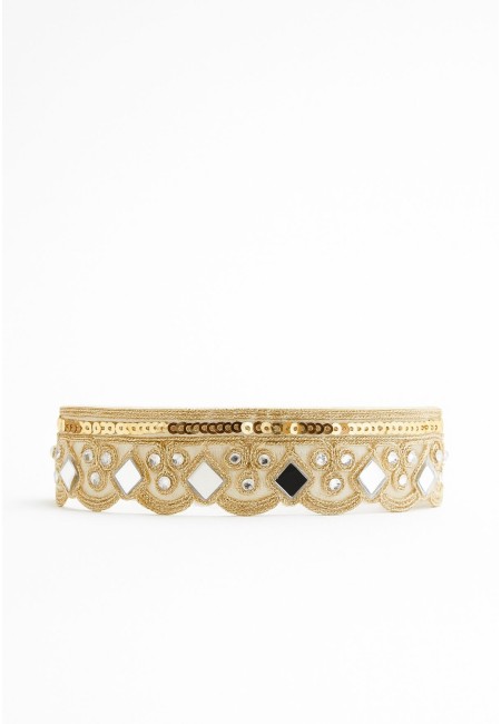 Choker geométrico dorado con espejos y cristales | Bluwer