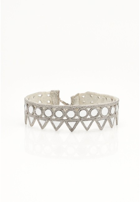 Choker plateado con espejos círculos y triángulos | Bluwer