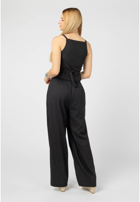 Conjunto chaleco y pantalón negro de mujer | Bluwer
