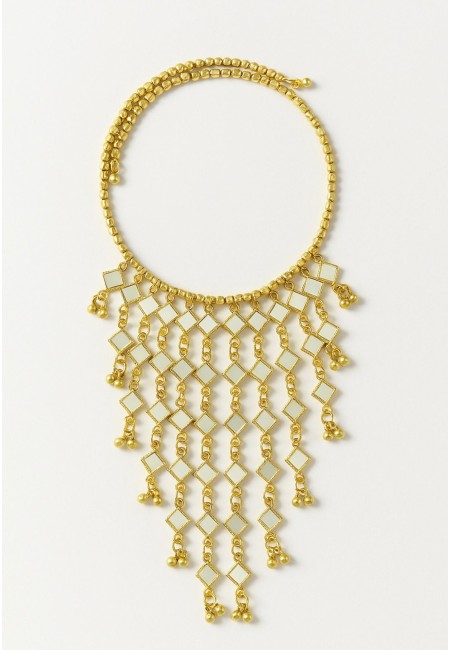 Gargantilla dorada con espejos geométricos para invitadas | Bluwer 2