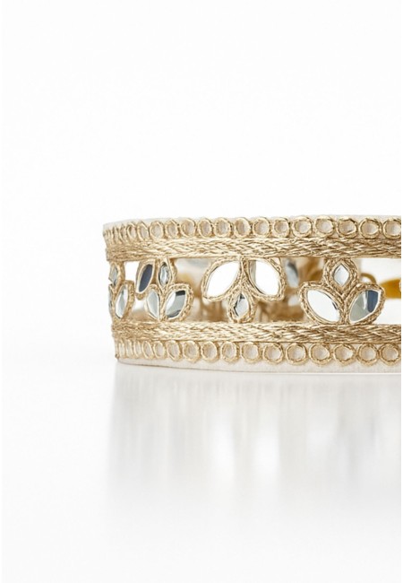 Choker dorado con diseño floral y espejos | Gargantilla media | Bluwer