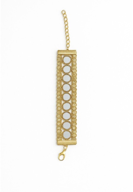 Pulsera dorada con espejos circulares para invitadas | Bluwer