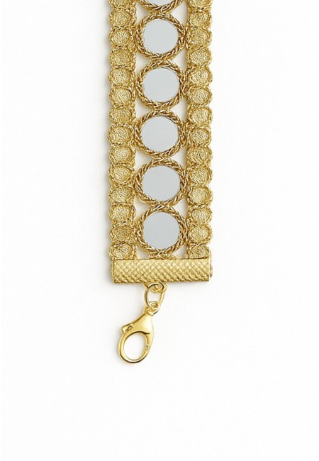 Pulsera dorada con espejos circulares para invitadas | Bluwer