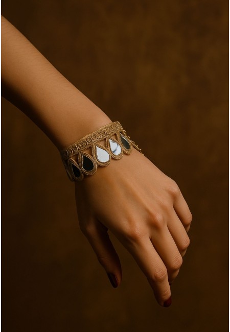 Pulsera dorada con espejos | Joyería original mujer | Bluwer