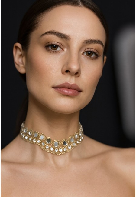 Choker dorado con espejos circulares | Bluwer