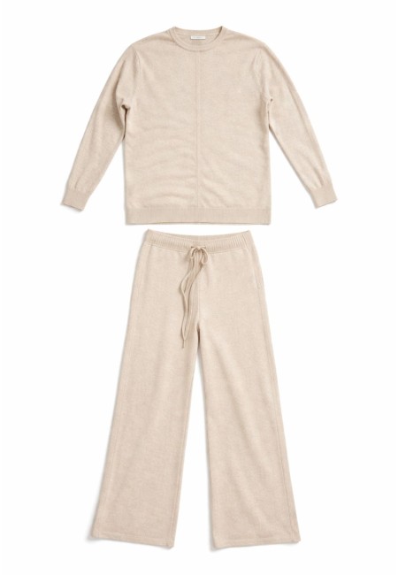 Conjunto de punto suave crudo con detalle trenzado | Bluwer