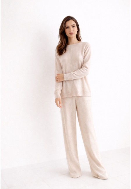 Conjunto de punto suave crudo con detalle trenzado | Bluwer