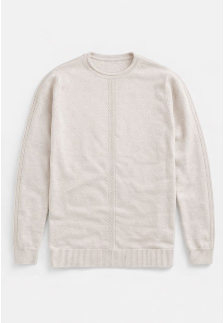 Conjunto de punto suave crudo con detalle trenzado | Bluwer