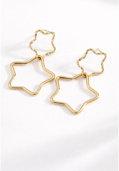 Pendientes dorados estrella de acero | Joyas minimal | Bluwer