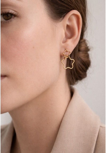 Pendientes dorados estrella de acero | Joyas minimal | Bluwer