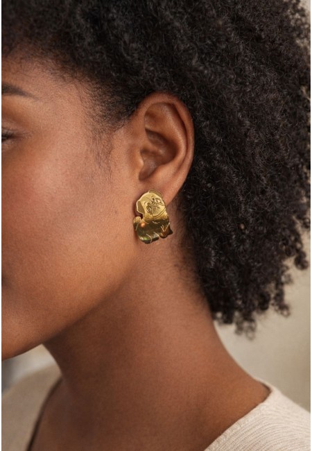Pendientes Carlino Pug Dorados | Bluwer