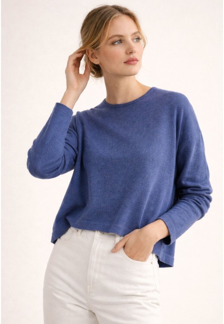 Jersey azul suave mujer | Básico fluido y cómodo | Bluwer